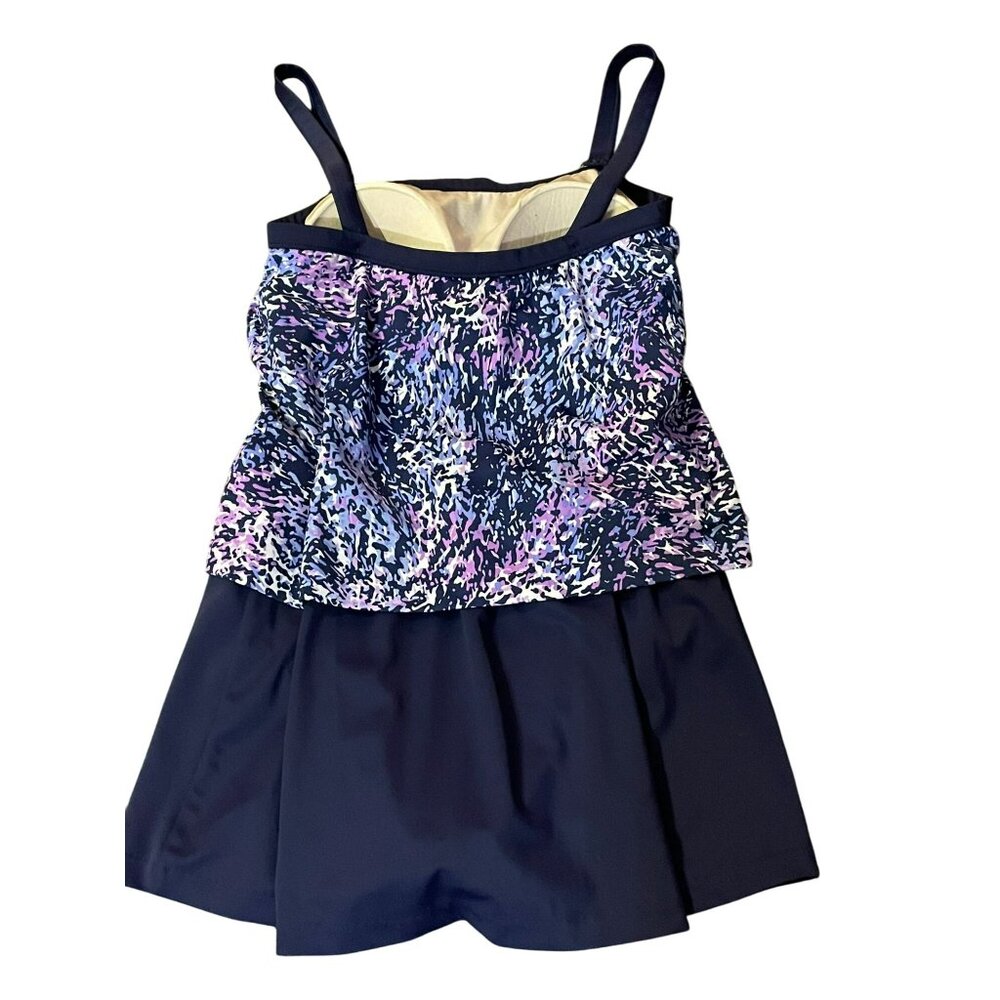 Le Cove Swim Dress Womens 16 Used 15623-2 Blue Purple - Picture 4 of 15